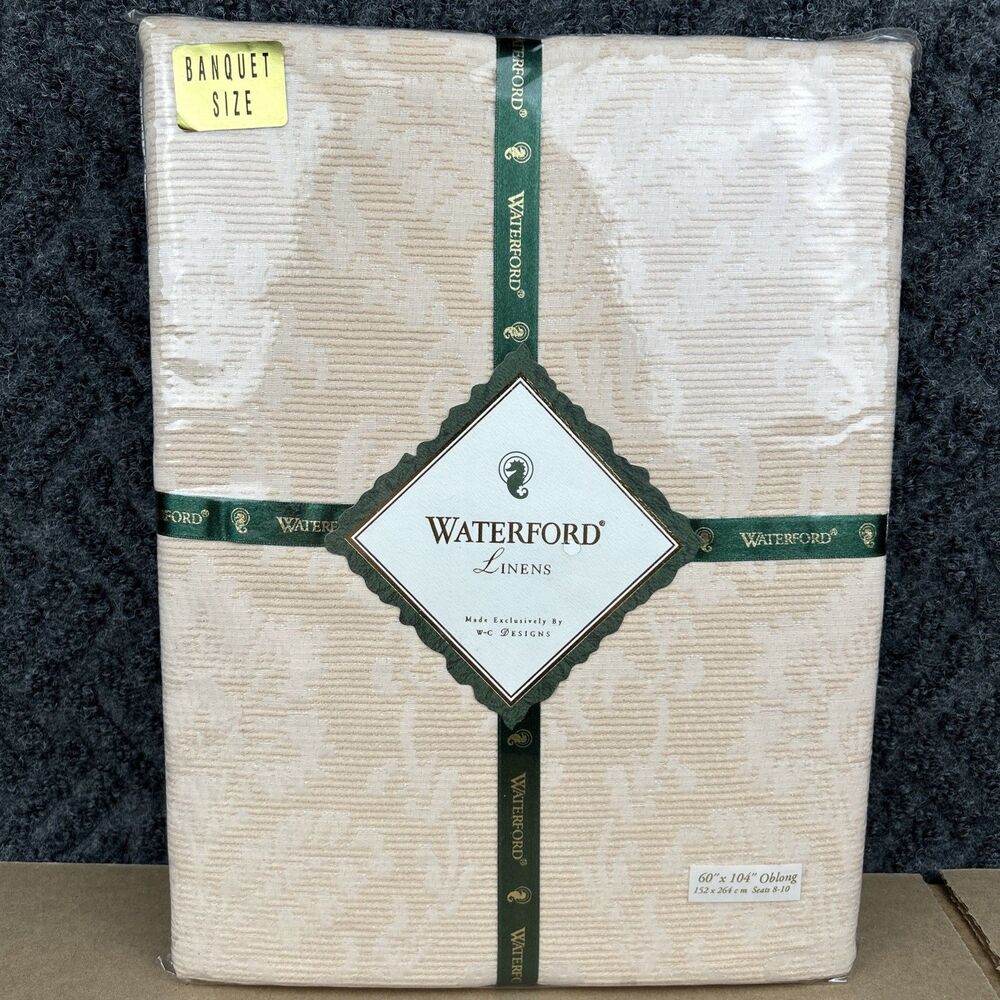 WATERFORD Linens 60” x 104" Oblong Tablecloth Imperial Chenille Banquet New